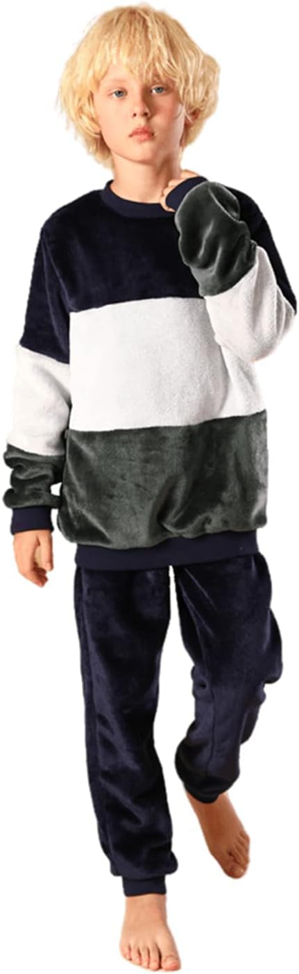 V.&GRIN Boys Fleece Pajamas Set for Cozy Comfort 7-16y