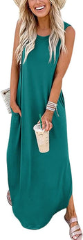 Sleeveless Split Maxi Dress - Casual Loose Beach Sundress