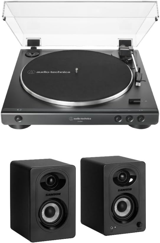 AT-LP60X Fully Automatic Belt-Drive Turntable with Bluetooth Monitors