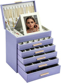 BOOVO Jewelry Box with Necklace Hanger 6-Layer Organizer - Large