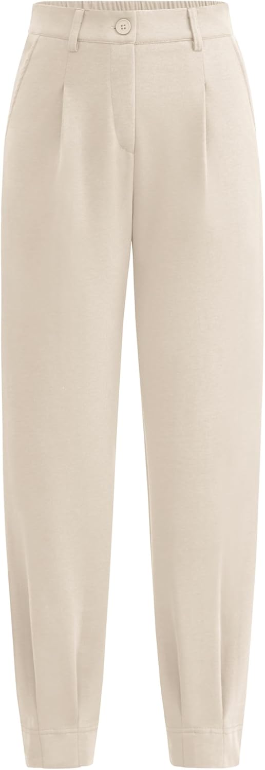 Trendy High Waisted Ankle Length Dress Pants for Women
