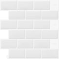 20-Sheet White Peel and Stick Subway Tile Backsplash - Realistic