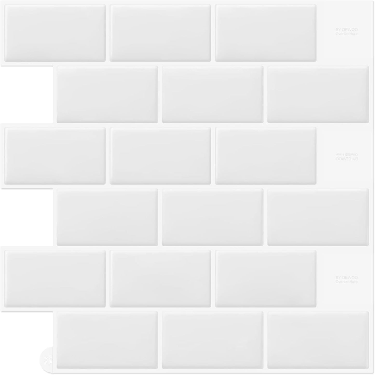 20-Sheet White Peel and Stick Subway Tile Backsplash for Walls