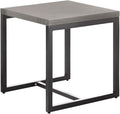 Rilyson Patio Tables Outdoor Coffee Table - Square Grey Faux Wood Top