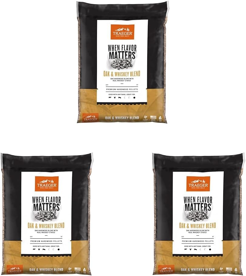 Traeger Grills Oak & Whiskey Blend 100% All-Natural Wood Pellets