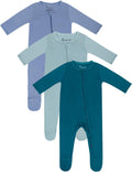 Bamboo Pajamas 2-Pack Footed Baby Rompers - Zip-Up Sleepers