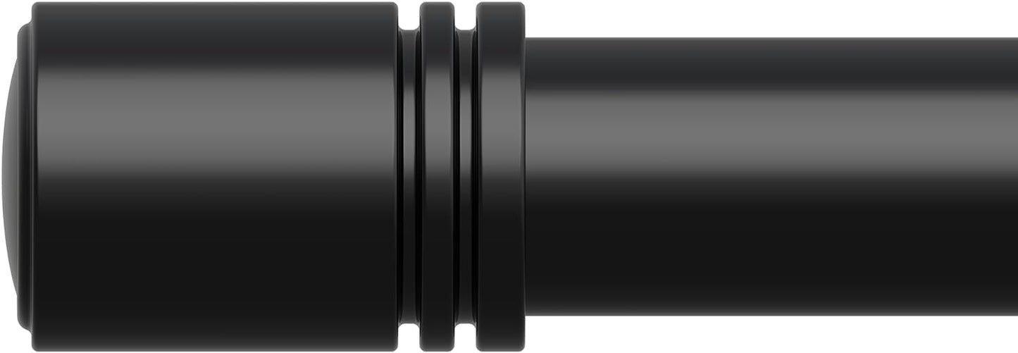 Adjustable Black Curtain Rod Set - 66-120 Length