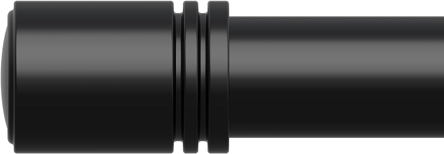 Adjustable Black Curtain Rod Set - 66-120 Length