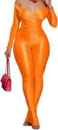 acelyn 2 Piece Off Shoulder Bodycon Flared Pant Set - Sleek Club Look
