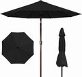 9FT Patio Umbrella with Auto-Tilt Crank and 8 Fiberglass Ribs