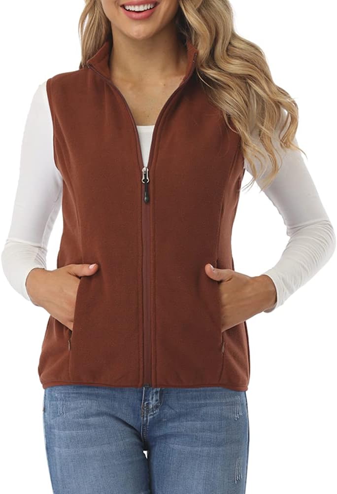 Fuinloth Women's Fleece Vest for Cozy Layering and Storage