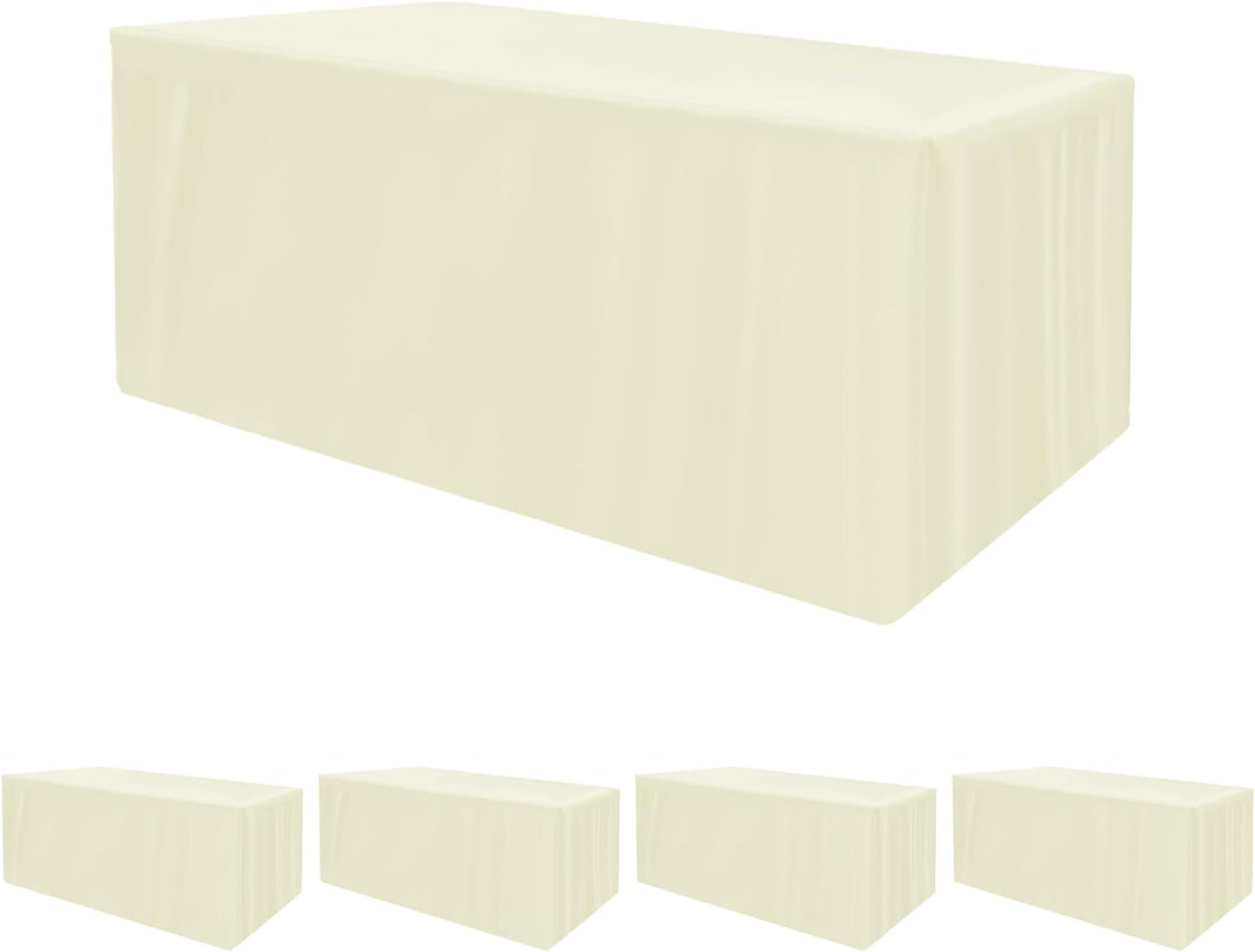 Fitted Table Covers for 6 Foot Tables - Elegant Butter Cream