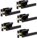 KAMOTA Privacy Door Levers 5 Pack Matte Black - Reversible Interior