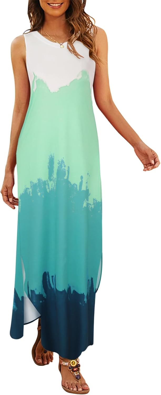 Hount Women's Casual Summer Sleeveless Dress with Pockets