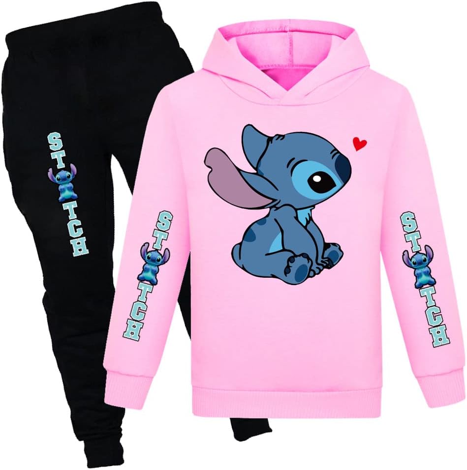 Girls Cartoon Hoodie Set for Kids - Princess Hooded Sweatshirt