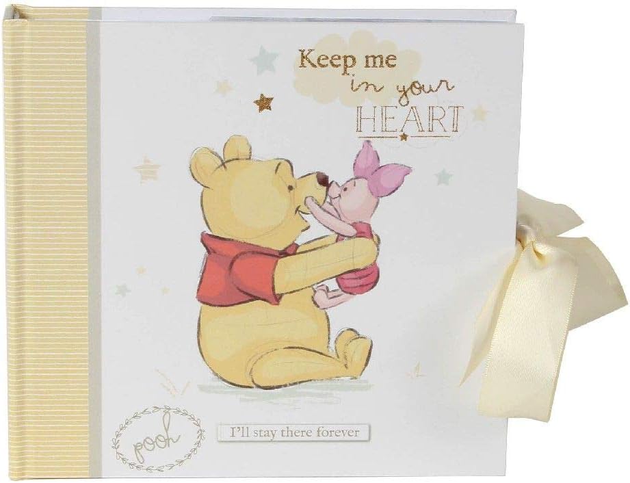 Winnie The Pooh and Piglet Photo Album with Cream Ribbon