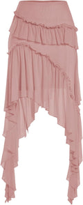 Verdusa Women's Ruffle Asymmetrical Skirt for Trendy Boho Looks