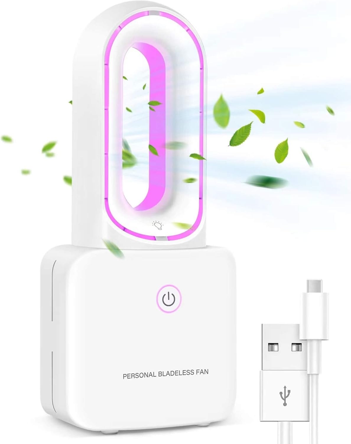 Portable Quiet Desk Fan - 4 Speeds, Touch Control