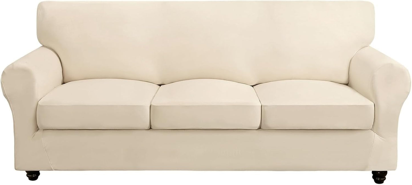 SearchI Stretch Sofa Cover for Living Room - 4 Piece Set
