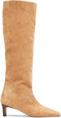 Coutgo Womens Knee High Boots Kitten Heel Pointed Toe (Style 8CZP)
