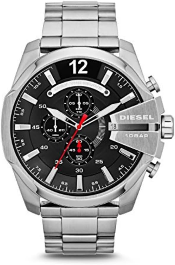 Diesel Mega Chief Stainless Steel Men's Watch with Chronograph