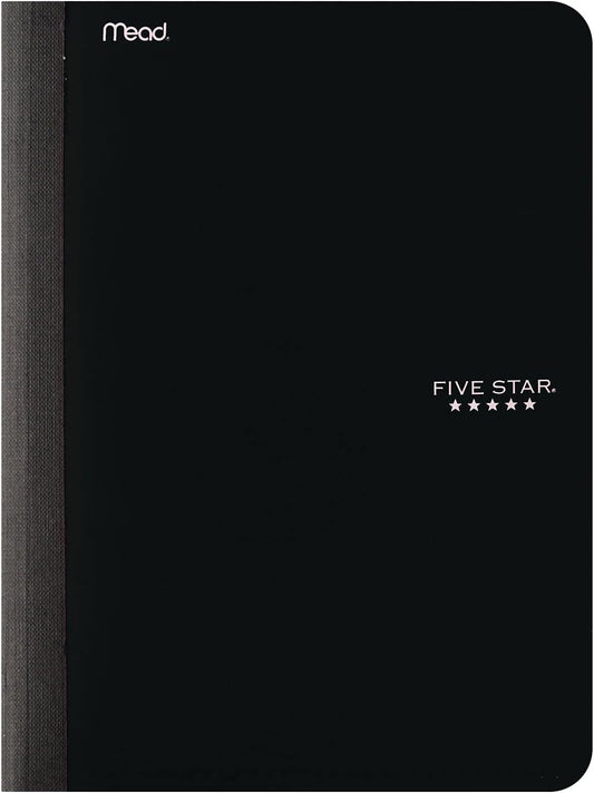 Five Star Wide Ruled Composition Book, 100 Sheets, Color Varies, 9-3/4 x 7-1/2