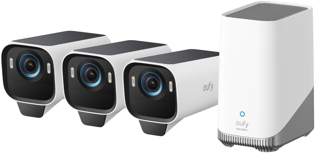 eufyCam S3 Pro 3-Cam Kit: 4K Solar Security Camera System