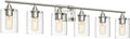 6-Light Bathroom Lighting Fixtures Over Mirror - Brushed Nickel Vanity