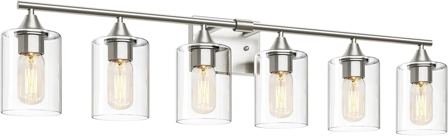 6-Light Bathroom Lighting Fixtures Over Mirror for Modern Spaces