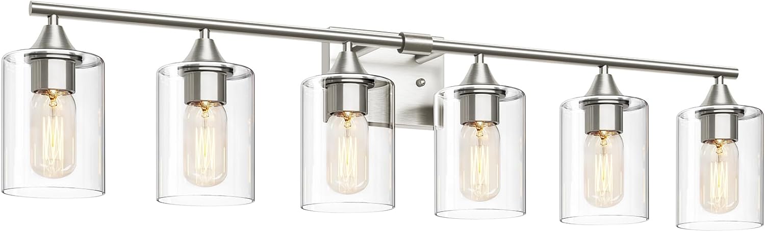 6-Light Bathroom Lighting Fixtures Over Mirror for Modern Spaces