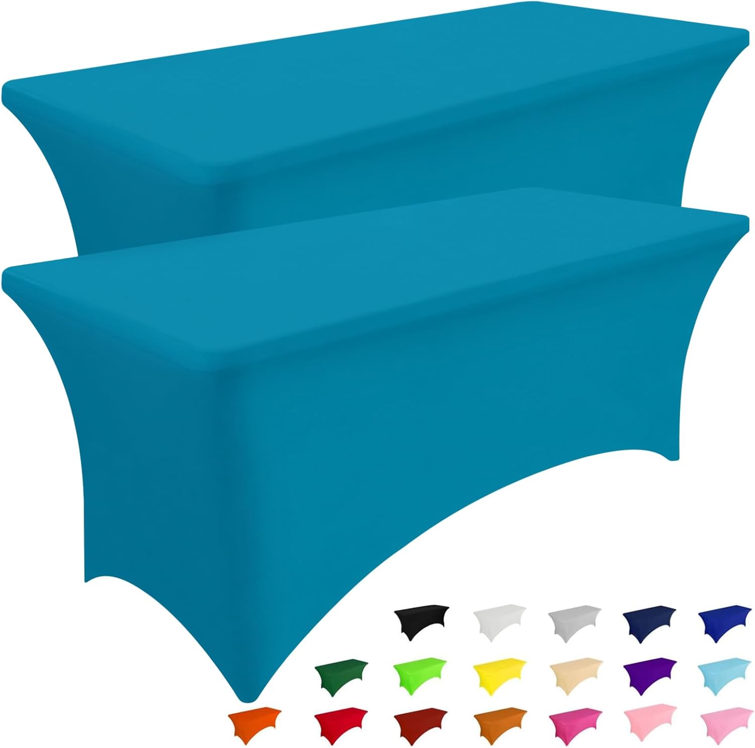 Smiry 2 Pack Spandex Table Cloths for 6FT Rectangular Tables