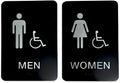 Men And Women ADA Restroom Black Signs 6in x 9in - Professional Design