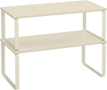 Cabinet Organizer Shelf Set of 2 - Stackable Adjustable Kitchen