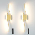 Battery Operated Wall Sconce Set of 2 - Dimmable USB Rechargeable