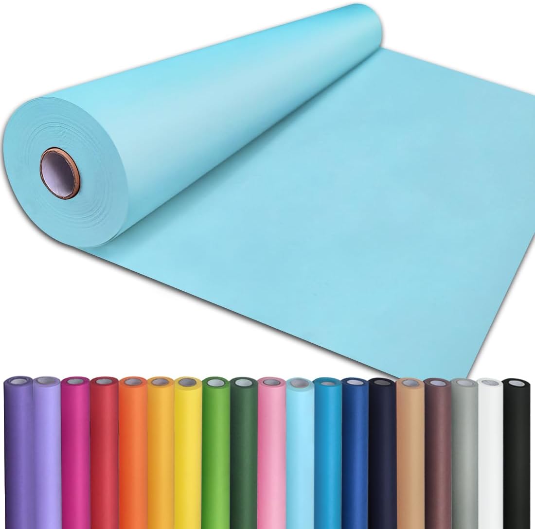 PerkHomy Light Blue Kraft Paper Roll for Crafting and Wrapping