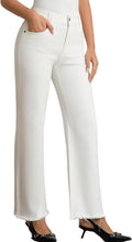 Wide Leg Jeans for Women Mid High Waist Straight Leg - Frayed Hem Soft