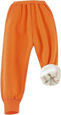 Gihuo Unisex Winter Warm Sherpa Lined Sweatpants for Kids