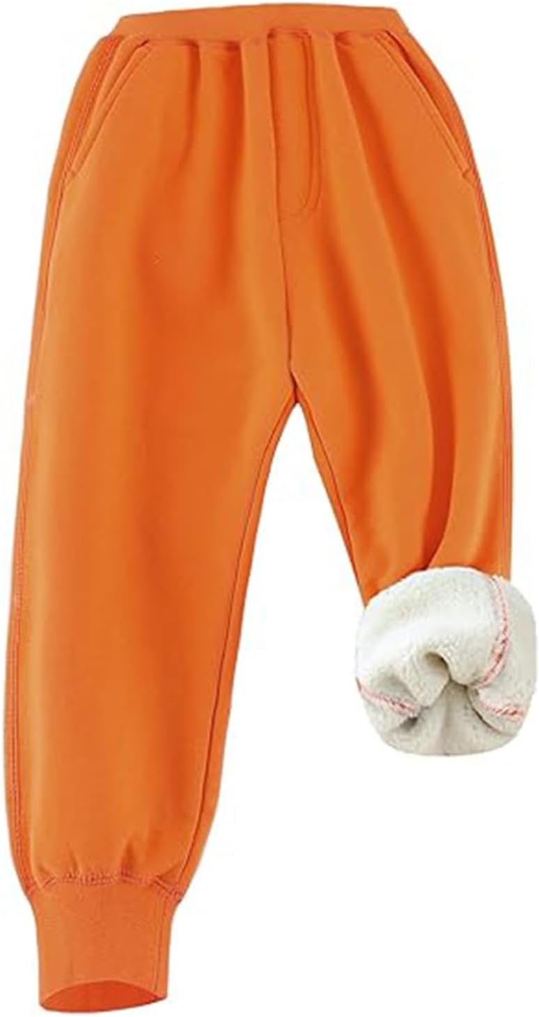 Gihuo Unisex Winter Warm Sherpa Lined Sweatpants for Kids