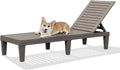 DIMAR GARDEN Outdoor Chaise Lounge Taupe - Adjustable Waterproof