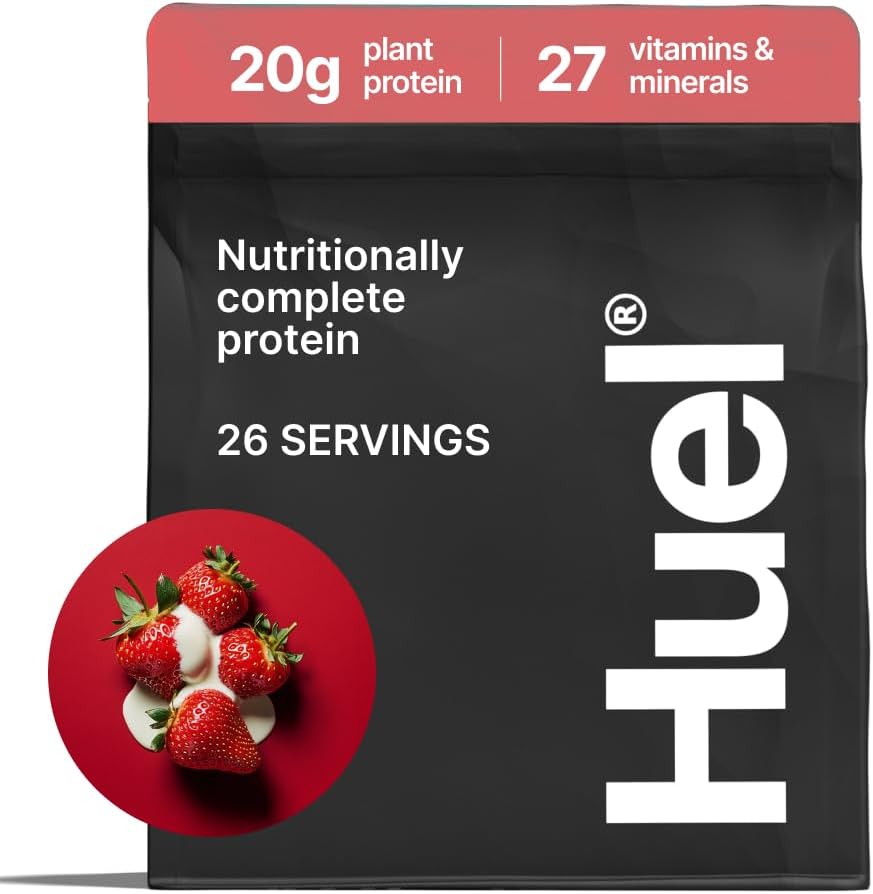 Huel Vegan Protein Powder Strawberry Complete Nutrition 20g Protein