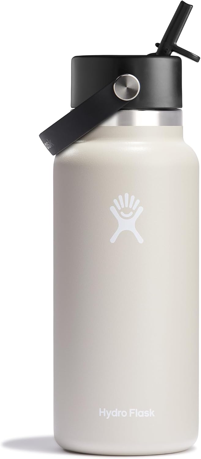 Hydro Flask Wide Mouth Water Bottle with Flex Straw Lid 32 Oz