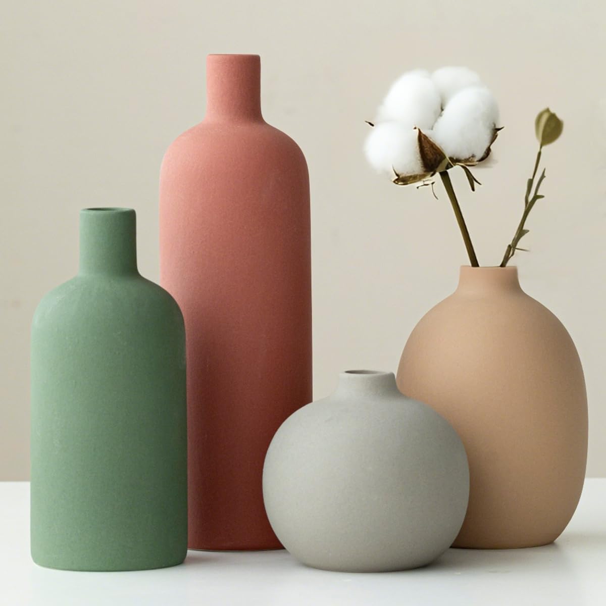 Modern Ceramic Vase Set for Home Decor - 4 Piece Collection