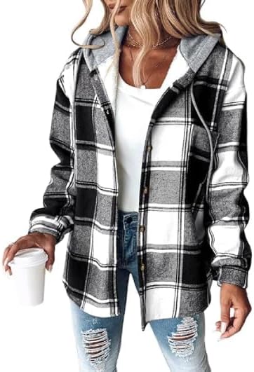 Womens Lightweight Casual Jacket with Fleece Lining and Hood