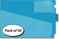 Center Tab Vinyl Outguides Letter Size - Light Blue, 50/Box
