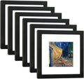 8x8 Picture Frame Set of 6 with Real Glass - Wall or Tabletop Display