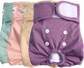 Washable Female Dog Diapers for Small Dogs - Reusable 4 Pack