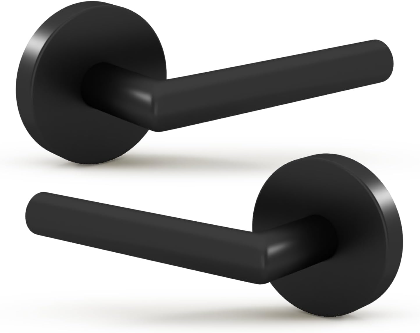 Dummy Lever & Lock Door Handle Set for French Doors - Matte Black