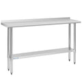 Stainless Steel Prep & Work Table 14 x 60 in - Heavy Duty NSF