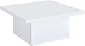 Square White High Gloss Coffee Table - Modern Plinth Design