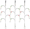 Fishing Hook with Leader 5-Hook Rig - Durable 7-Strand Nylon Coated